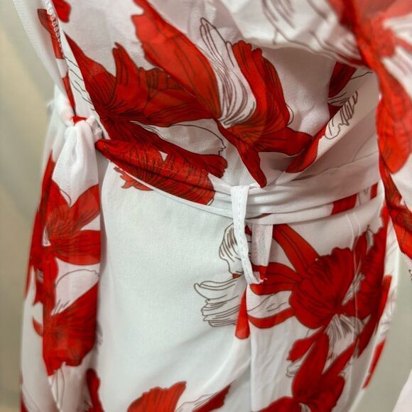 Ladies Matte Collection Achilles Sheer Floral Long Swim Cover Up Robe Size Small - Picture 7 of 8